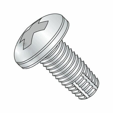 Newport Fasteners Thread Cutting Screw, #10-32 x 3/4 in, Zinc Plated Steel Pan Head Phillips Drive, 100 PK 690415-100